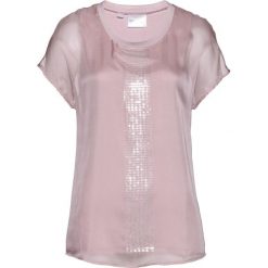 Tunika z cekinami bonprix matowy jasnoróżowy. Jeansy marki bonprix. Za 49.99 zł.