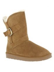 Gooce Skórzane kozaki zimowe "Blume" w kolorze jasnobrązowym rozmiar: 40. Brązowe kozaki Gooce, na zimę, bez wzorów, ze skóry, eleganckie, bez obcasa, bez zapięcia. Za 217.99 zł.