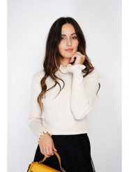 C& Jo Sweter w kolorze kremowym rozmiar: 36. Brązowe swetry C& Jo, bez wzorów, z kaszmiru, klasyczne, bez ramiączek. Za 140.53 zł.