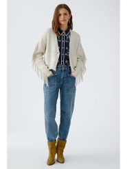 Oui Kardigan w kolorze beżowym rozmiar: 44. Brązowe swetry Oui, bez wzorów, prążkowane, bez ramiączek. Za 299.37 zł.