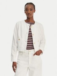 Tommy Hilfiger Kurtka jeansowa Lady WW0WW48591 Biały Regular Fit. Białe kurtki Tommy Hilfiger, bez wzorów, z bawełny, bez kaptura. Za 649.99 zł.