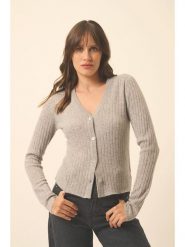 Just Cashmere Kaszmirowy kardigan "Camille" w kolorze szarym rozmiar: M. Szare swetry Just Cashmere, m, bez wzorów, z kaszmiru, bez ramiączek. Za 369.99 zł.