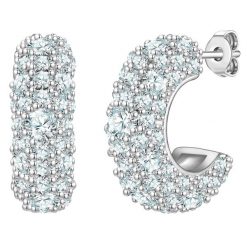 Yokoamii Kolczyki kola z mosiadzu w srebrze z Cyrkonia 1 ct Damski. Białe kolczyki Yokoamii, z cyrkonią, posrebrzane. Za 159.99 zł.