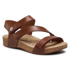 Sandały Josef Seibel. Brązowe sandały Josef Seibel, bez wzorów, bez obcasa, na płaskiej podeszwie, bez zapięcia. Za 389.99 zł.