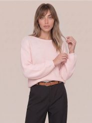 Sweter chunky z szerokimi rękawami - różowy. Czerwone swetry Sinsay, l, bez wzorów, bez ramiączek. Za 59.99 zł.