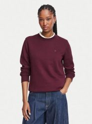 Tommy Jeans Bluza DW0DW19959 Bordowy Regular Fit. Czerwone bluzy bez kaptura Tommy Jeans, l, bez wzorów, z jeansu, bez kaptura. Za 289.99 zł.