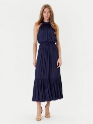 Morgan Sukienka koktajlowa 222-RAMAGE Granatowy Regular Fit. Niebieskie sukienki Morgan, bez wzorów, z syntetyku, wizytowe, bez kołnierzyka, bez ramiączek. Za 349.99 zł.