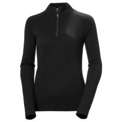 Damski sweter 1/2 zip Helly Hansen Lifa. Czarne swetry Helly Hansen, l, bez wzorów, z materiału, klasyczne, bez ramiączek. Za 525.50 zł.