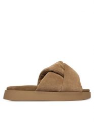 Inuikii Klapki Soft Crossed 1004.003.0401 Beżowy. Brązowe klapki Inuikii, bez wzorów, ze skóry, bez obcasa, bez zapięcia. Za 899.99 zł.