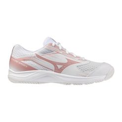 Damskie buty halowe Mizuno Cyclone Speed 5. Białe buty treningowe Mizuno, bez wzorów, z gumy, bez zapięcia, do siatkówki. Za 329.99 zł.
