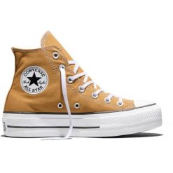 Buty sportowe Converse Chuck Taylor All Star Lift. Żółte buty treningowe Converse, bez wzorów, bez zapięcia. Za 490.00 zł.