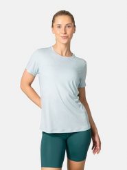 KARI TRAA Koszulka sportowa "Ava" w kolorze turkusowym rozmiar: S. Niebieskie t-shirty sportowe Kari Traa, s, bez wzorów, z materiału, bez ramiączek, outdoorowe. Za 108.99 zł.