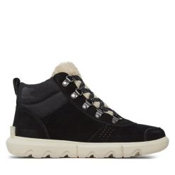Botki Sorel. Czarne botki Sorel, bez wzorów, bez obcasa, na płaskiej podeszwie, bez zapięcia. Za 369.99 zł.