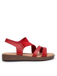 Lasocki Sandały WFA2720-4Z Czerwony. Czerwone sandały Lasocki, bez wzorów, z materiału, bez obcasa, na płaskiej podeszwie, bez zapięcia. Za 99.99 zł.