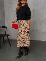 Milan Kiss Spódnica w kolorze jasnobrązowo-czarnym rozmiar: XL. Brązowe spódnice Milan Kiss, na co dzień, xl, bez wzorów, maxi, proste. Za 131.43 zł.