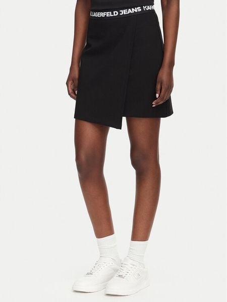 Karl Lagerfeld Jeans Spódnica mini B3W12004 Czarny Regular Fit. Czarne spódnice Karl Lagerfeld Jeans, s, bez wzorów, z jeansu, mini, trapezowe. Za 349.99 zł.