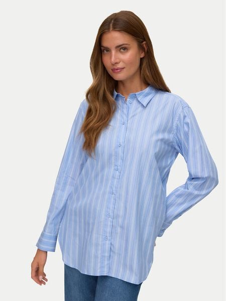 Vero Moda Koszula Elina 10336329 Niebieski Loose Fit. Niebieskie koszule Vero Moda, xs, bez wzorów, z bawełny, bez kołnierzyka, bez ramiączek. Za 111.99 zł.