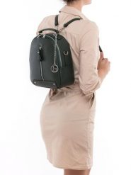 Lia Biassoni Skórzany plecak "Cerboli" w kolorze zielonym - 23 x 27 x 10 cm rozmiar: onesize. Zielone plecaki Lia Biassoni, bez wzorów, z materiału, bez dodatków. Za 295.99 zł.