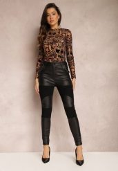 Czarne Spodnie Skinny z Imitacji Skóry Egal. Czarne jeansy Renee, bez wzorów, z jeansu, eleganckie. W wyprzedaży za 63.99 zł.