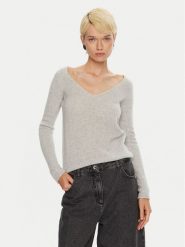 Hugo Sweter Shakilyna 50522533 Szary Slim Fit. Szare swetry Hugo, s, bez wzorów, z wełny, bez ramiączek. Za 339.99 zł.