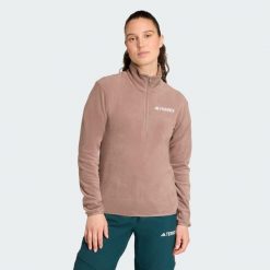 Kurtka Multi Essentials 1/2 Zip Fleece. Brązowe kurtki adidas, l, bez wzorów, z materiału, bez kaptura. Za 179.00 zł.