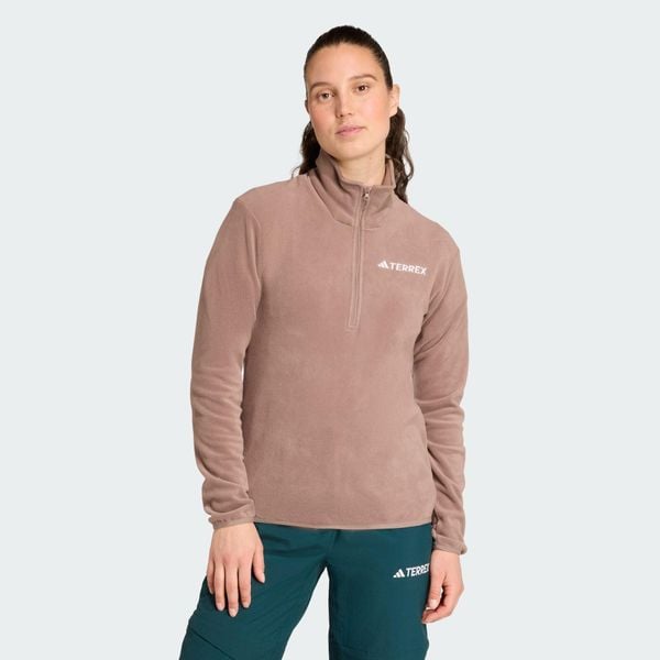 Bluza polarowa Multi Essentials 1/2 Zip. Brązowe bluzy bez kaptura adidas, s, bez wzorów, z materiału, bez kaptura. Za 179.00 zł.