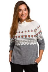 Sweter norweski szary damski. Szare sukienki Sukienki.shop, m, bez wzorów, klasyczne, bez ramiączek. Za 109.00 zł.