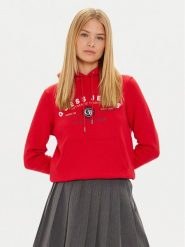 Guess Jeans Bluza W4BQ20 KC811 Bordowy Regular Fit. Czerwone bluzy Guess Jeans, s, z aplikacjami, z bawełny, bez kaptura. Za 209.99 zł.