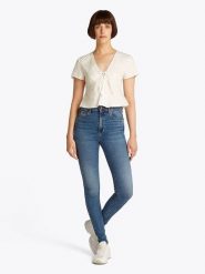 TOMMY JEANS Dżinsy - Skinny fit - w kolorze niebieskim rozmiar: W28/L32. Niebieskie jeansy Tommy Jeans, l, z aplikacjami, z jeansu, klasyczne, z podwyższonym stanem. Za 262.91 zł.