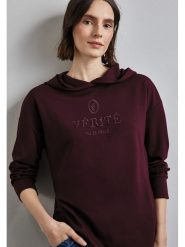 Street One Bluza w kolorze bordowym rozmiar: 34. Czerwone bluzy Street One, z aplikacjami, z kapturem. Za 96.83 zł.