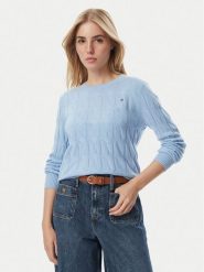 Tommy Hilfiger Sweter WW0WW43586 Niebieski jasny Regular Fit. Niebieskie swetry Tommy Hilfiger, xxs, bez wzorów, z wełny, bez ramiączek. Za 551.99 zł.