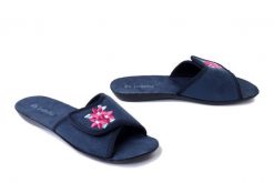 INBLU NP-2H 004 granatowy, kapcie damskie. Niebieskie kapcie Inblu, bez wzorów, z tkaniny. Za 56.99 zł.