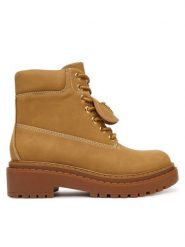 Guess Trapery FLTLVY ELE10 Beżowy. Brązowe traperki Guess, z aplikacjami, ze skóry, bez obcasa, bez zapięcia. Za 579.99 zł.