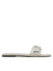 Calvin Klein Klapki Flat Slide W/Buckle - Lth HW0HW02490 Szary. Szare klapki Calvin Klein, bez wzorów, ze skóry, bez obcasa, bez zapięcia. Za 309.99 zł.