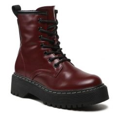 Trapery Jenny Fairy. Czerwone traperki Jenny Fairy, bez wzorów, bez obcasa, bez zapięcia. Za 143.99 zł.