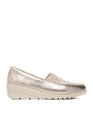 Rieker Półbuty L5351-60 Złoty. Żółte półbuty wsuwane Rieker, bez wzorów, ze skóry, bez obcasa, na koturnie. Za 339.99 zł.