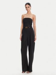 Elisabetta Franchi Kombinezon TU05152E2 110 Czarny Regular Fit. Czarne sukienki Elisabetta Franchi, bez wzorów, z syntetyku, bez kołnierzyka, bez ramiączek. Za 2,839.00 zł.