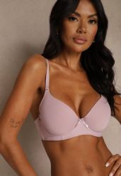 Fioletowy Gładki Biustonosz o Klasycznym Fasonie Arriethia. Fioletowe biustonosze Renee, bez wzorów. Za 24.99 zł.