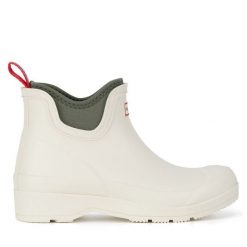 Kalosze Hunter. Brązowe kalosze Hunter, bez wzorów, bez zapięcia. Za 349.99 zł.