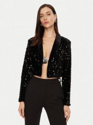 Rinascimento Marynarka CFC0121944003 Czarny Regular Fit. Czarne marynarki i żakiety Rinascimento, s, bez wzorów, z syntetyku, bez ramiączek. Za 419.99 zł.