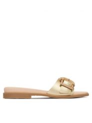 Hispanitas Klapki HV264816 C001 Złoty. Żółte klapki Hispanitas, bez wzorów, ze skóry, bez obcasa, bez zapięcia. Za 479.99 zł.