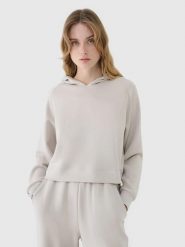 BLUZA DRESOWA DAMSKA 4F NIEROZPINANA Z KAPTUREM XS TSWSF1562 KOLOR BEŻOWY. Brązowe bluzy z kapturem 4f, l, bez wzorów, z bawełny, z kapturem, do biegania. Za 179.99 zł.