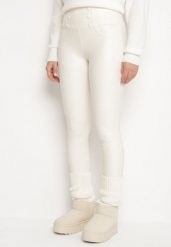 Białe Legginsy z Ekoskóry Ocieplane z Efektem Push-Up Labrisa. Białe legginsy Born2be, bez wzorów, z jeansu, eleganckie. Za 69.99 zł.