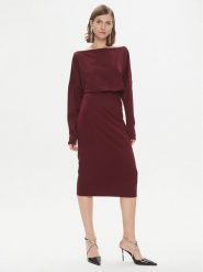 Pinko Sukienka codzienna Bolt 102291 A1CT Bordowy Regular Fit. Czerwone sukienki Pinko, na co dzień, bez wzorów, z wiskozy, bez kołnierzyka, bez ramiączek, proste. Za 779.99 zł.