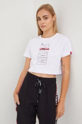 LaBellaMafia t-shirt bawełniany kolor biały. Białe t-shirty LABELLAMAFIA, bez wzorów, z bawełny, bez kołnierzyka, bez ramiączek. W wyprzedaży za 99.99 zł.