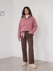 Bluza oversize half zip z kieszeniami na zamek - fioletowy. Fioletowe bluzy bez kaptura Sinsay, l, bez wzorów, bez kaptura. Za 59.99 zł.