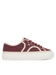 Tommy Hilfiger Tenisówki Platform Vulc Sneaker Piping FW0FW09394 Bordowy. Czerwone trampki Tommy Hilfiger, bez wzorów, z materiału, bez zapięcia. Za 409.99 zł.