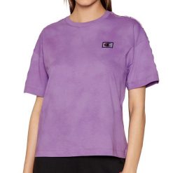 Koszulka sportowa damska Champion Wmns Organic Cotton Blend Tie Dye. Fioletowe t-shirty sportowe Champion, m, bez wzorów, bez ramiączek. Za 319.00 zł.