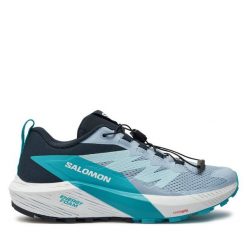 Buty do biegania Salomon. Niebieskie buty do biegania Salomon, bez wzorów, bez zapięcia, do biegania. Za 389.99 zł.