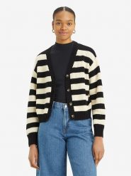 Levi's Kardigan w kolorze czarno-beżowym rozmiar: L. Brązowe swetry Levi's, l, bez wzorów, ze splotem, bez ramiączek. Za 166.88 zł.